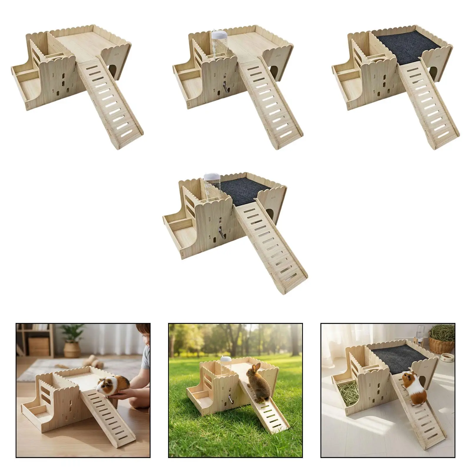 Casita de madera con escaleras para gatos y perros pequeños - imagen 4