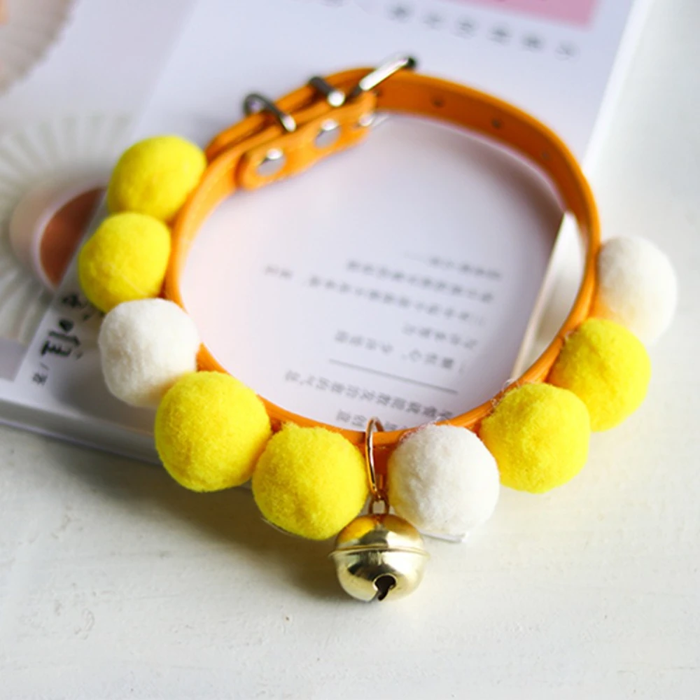 Collar antipérdida girasol con pompón y campana para gatos y perros - imagen 2