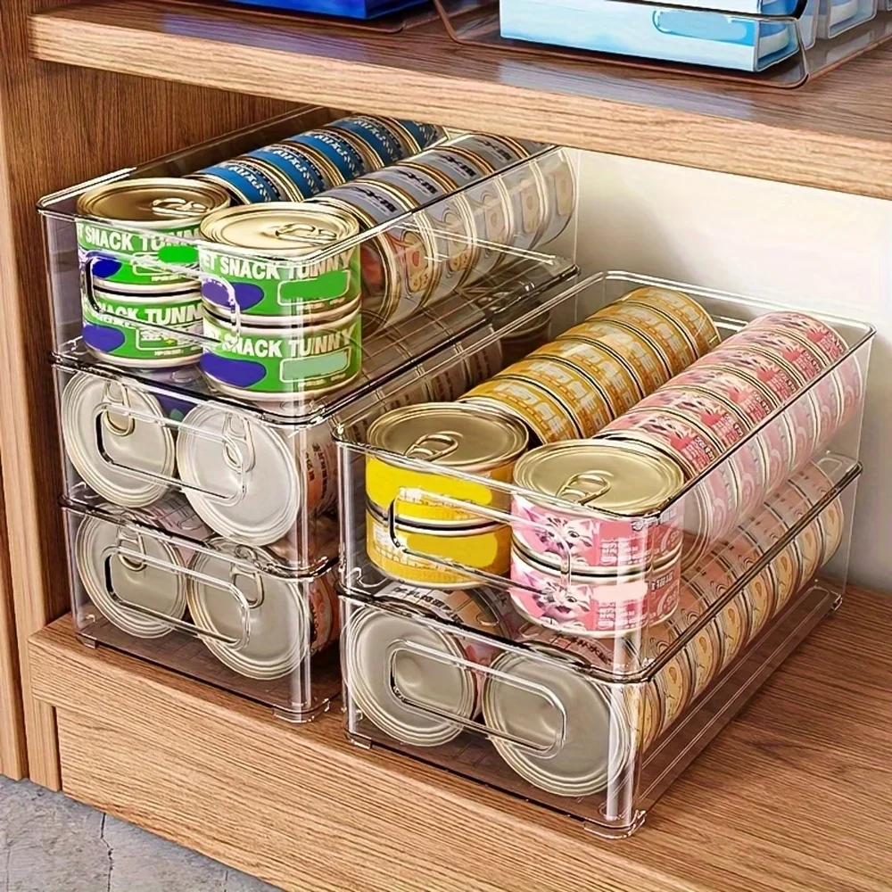 Caja de almacenamiento de latas para mascotas, cestas de almacenamiento apilables para almacenar aperitivos para perros y gatos, artículos diversos, cestas de almacenamiento de escritorio de gran capacidad, 1 ud. - imagen 3