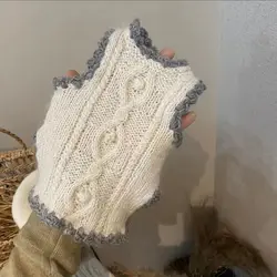 Suéter de encaje tejido para perro pequeño – otoño e invierno suave