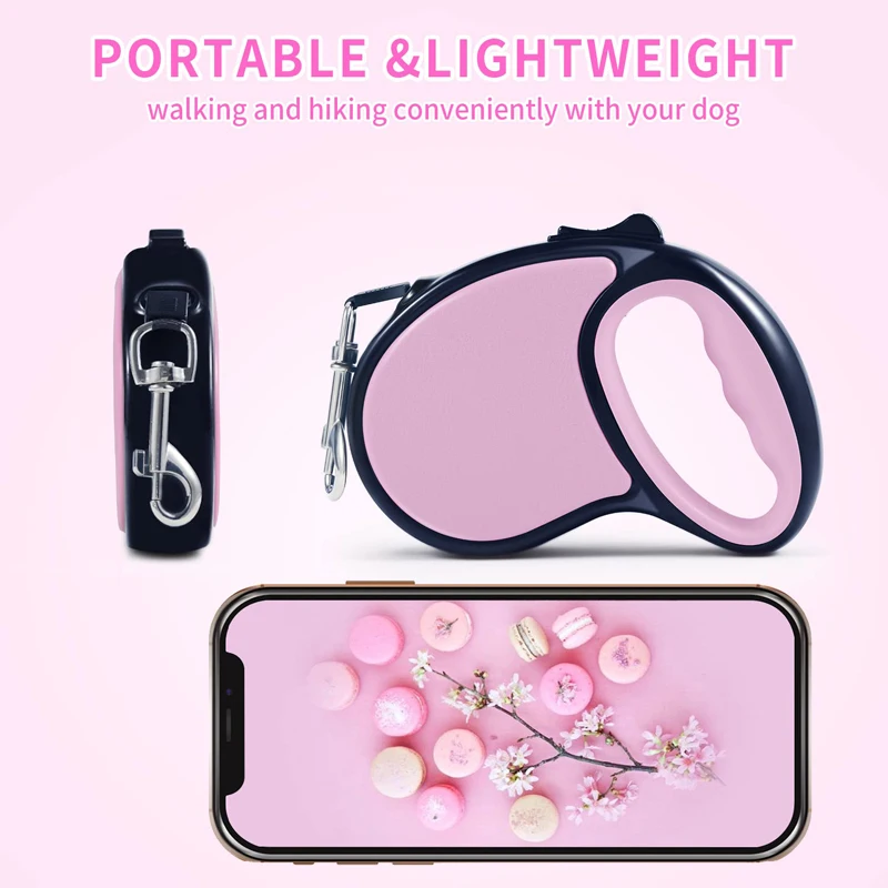 Benepaw-correa retráctil para perros y gatos pequeños y medianos, fuerte, sin enredos, Mango antideslizante, plomo para caminar con una sola mano - imagen 4