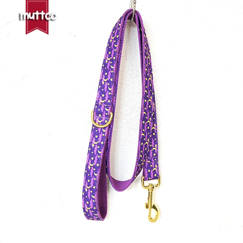 MUTTCO esta colilla para perro con motivo de luna y estrella nocturna PURPLE MOON NIGHT que añade un toque de ensueño UDC222 - imagen 2