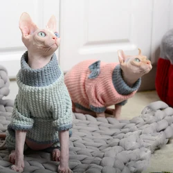 Suéter de punto para gatos sin pelo Sphynx y Devon Rex