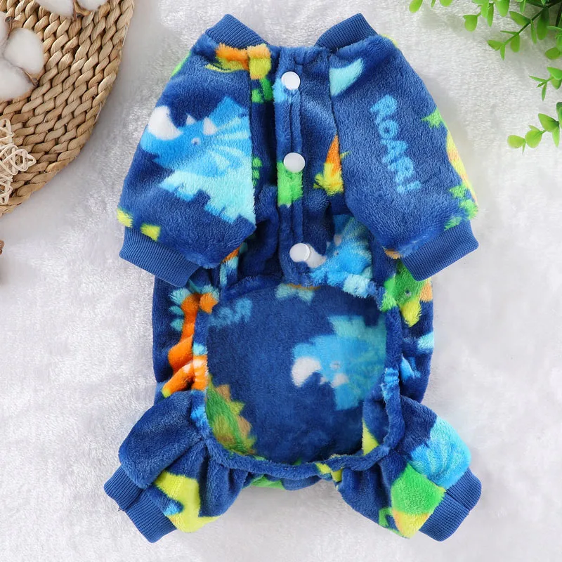 Pijamas de lana, mono cálido de invierno para mascotas, ropa estampada para perros pequeños, Chihuahua, perro salchicha, York, mono para cachorros - imagen 2