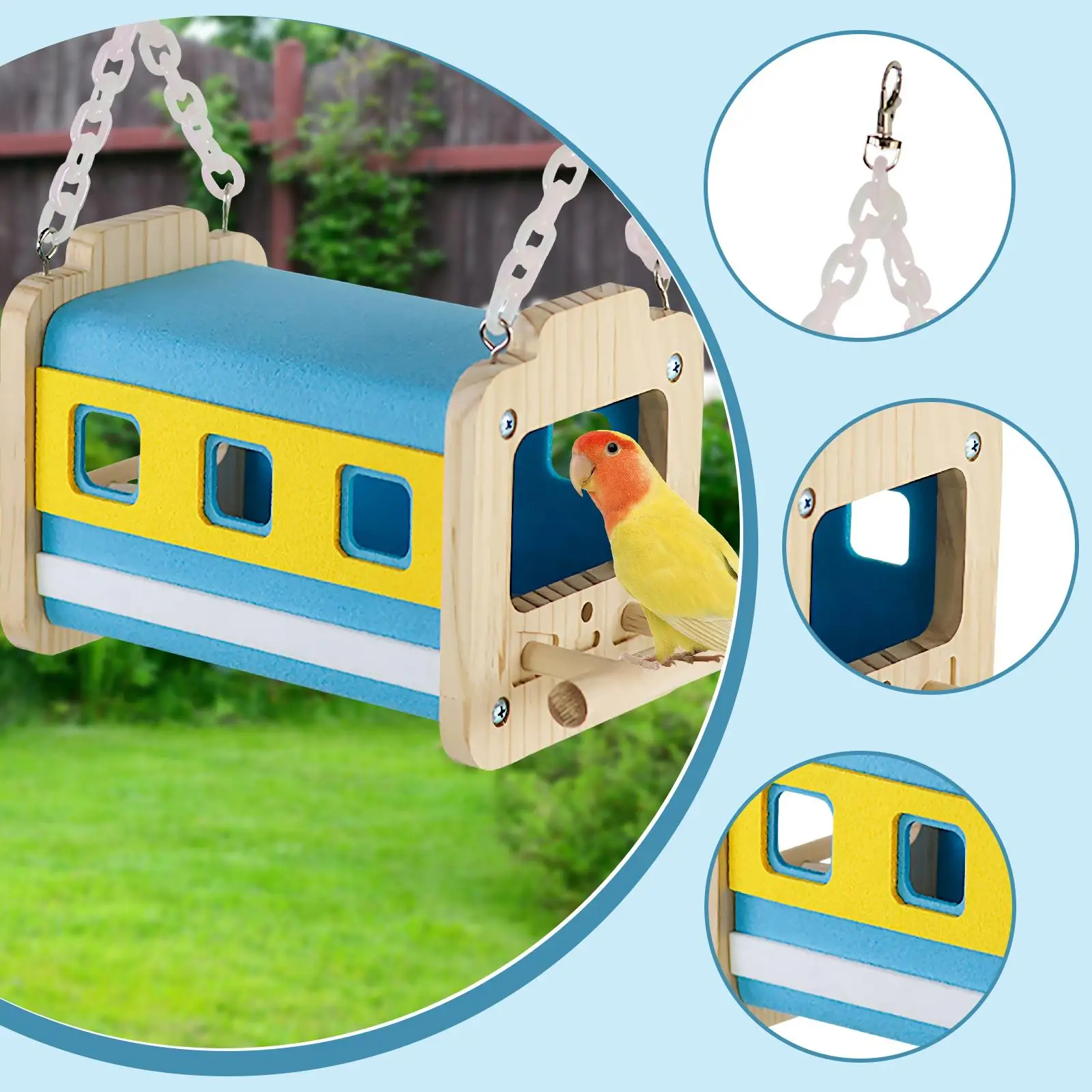 Hamaca colgante para cama de pájaros, cabana de descanso única y versátil, hamaca para loros, cueva, nido de pájaro para periquito, cacatúa, budario, cacatúas - imagen 5