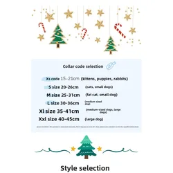 Collar navideño con perlas y lazo para gatos y perros