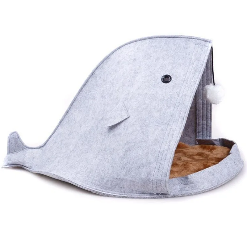 Nido de fieltro para mascotas, casa lavable para gatos, sofá suave para gatitos, suministros de descanso interactivos divertidos, cama para cachorros, almohadilla para dormir, productos para camas para gatos - imagen 3