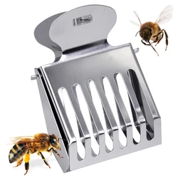 Jaula para reina de abejas con clip plástico y base acero inoxidable