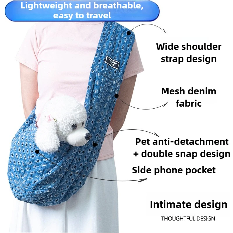 Bolsas cruzadas para transportar mascotas al aire libre, bolsas grandes portátiles transpirables para gatos, bolsa de viaje para caminar, suministros para cachorros pequeños - imagen 2