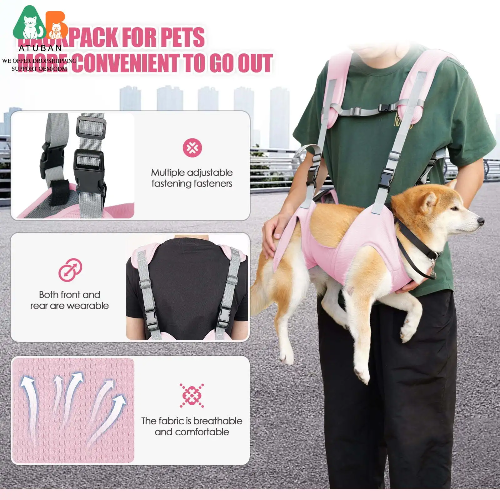 Mochila porta mascotas para perros mayores - exteriores y emergencias - imagen 5