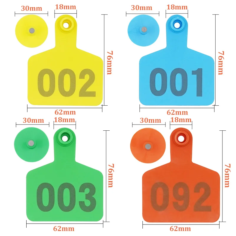 100 Uds. Etiquetas para orejas de ganado, ganado, cabra, tarjeta para orejas de cerdo, alicates para etiquetas para orejas de animales y 2 pines para ganado, ovejas, cerdos - imagen 4