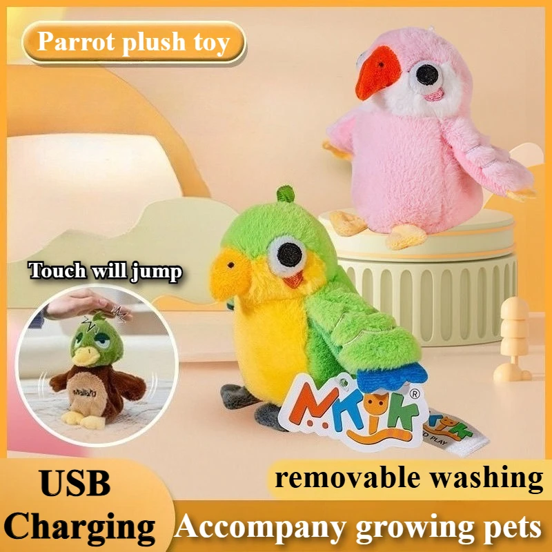 Juguete interactivo para gatos, pájaro volador, juguetes para mascotas, pájaros rellenos recargables, juguete de animales de peluche para gatos de interior