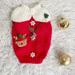 Jersey rojo de invierno para gatitos y perros