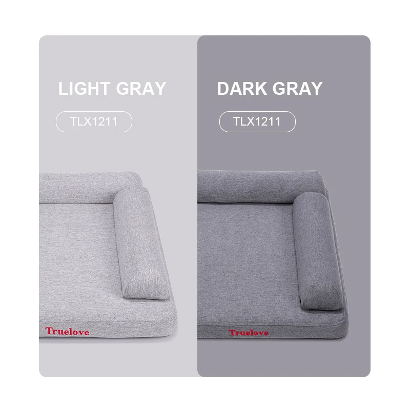 Cama para mascotas Truelove con almohada de espuma viscoelástica, suave, cómoda, duradera, tela 100% de lino para gatos y perros, extraíble, lavable, TLX1211 - imagen 2