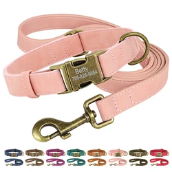 Collar y correa de cuero para perro - Conjunto resistente todas las tallas