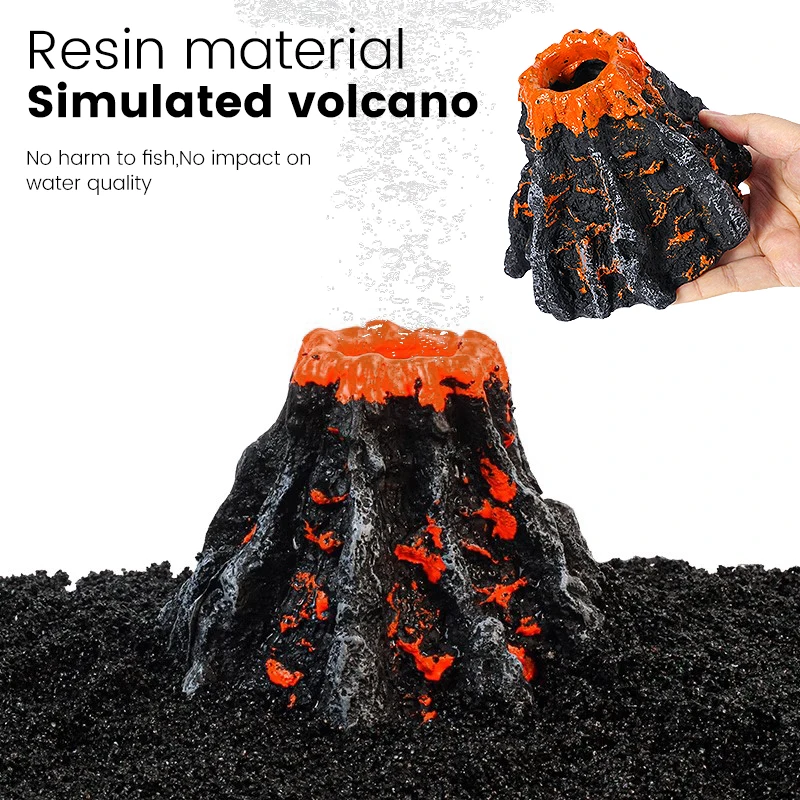 Simulación de paisajismo para pecera, accesorios para acuario volcán, aireador de rocalla para bomba de acuario, piedra de burbujas, piedra rica en oxígeno