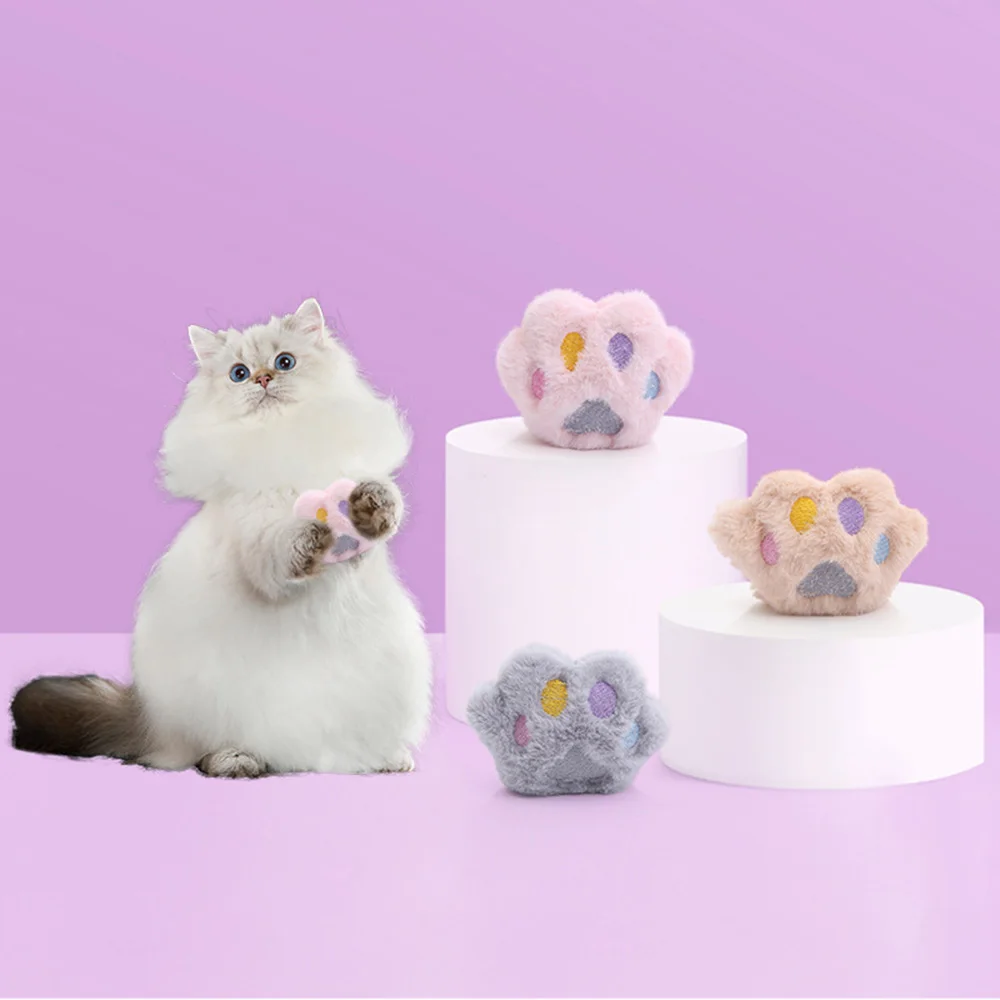 Lindo juguete de peluche con forma de pata de gato, lleno de hierba gatera premium, juguete interactivo suave para masticar y jugar, - imagen 5