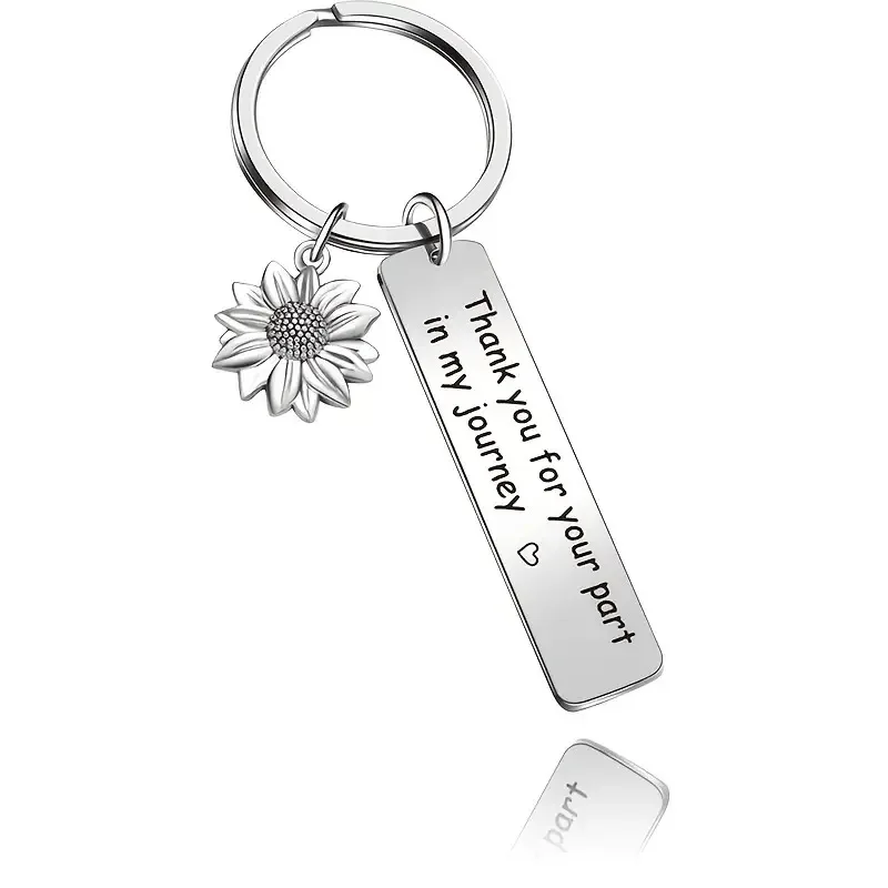 Llavero con colgante de girasol, gracias por tu parte en mi viaje, regalo para buenos amigos, llavero inspirador, 1 ud.