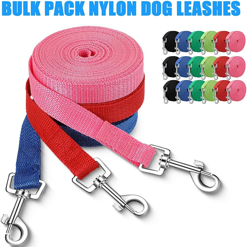 Correas de nailon para entrenamiento de perros, correa para caminar para mascotas, cordón largo, cuerda de tracción para perros pequeños y grandes, artículo de plomo