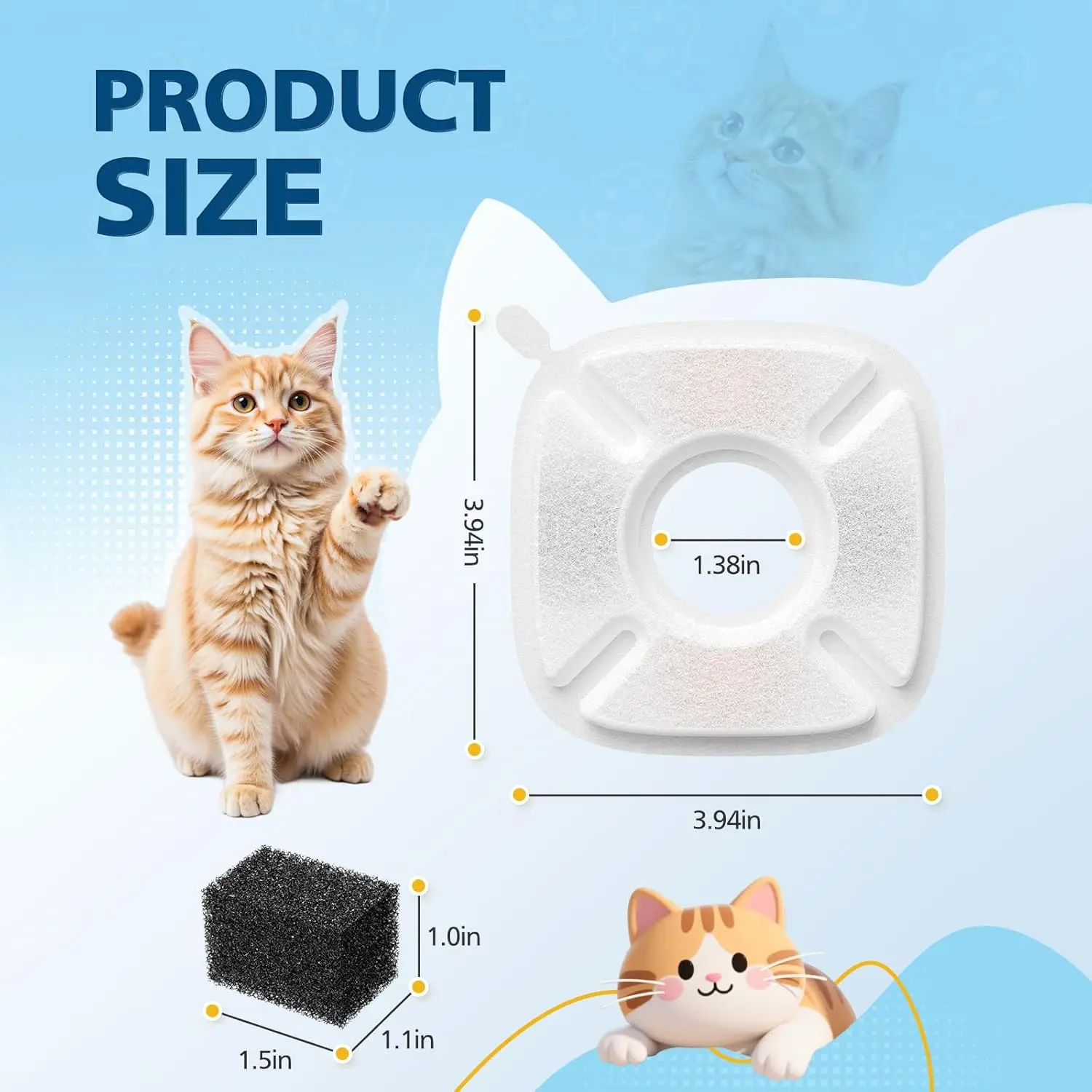 24 filtros de carbón activado para bebedero automático de gatos - imagen 2