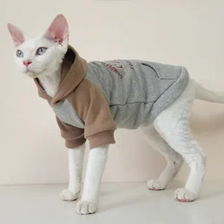 Sudadera con capucha para gato Sphynx – Abrigo cálido de algodón para invierno