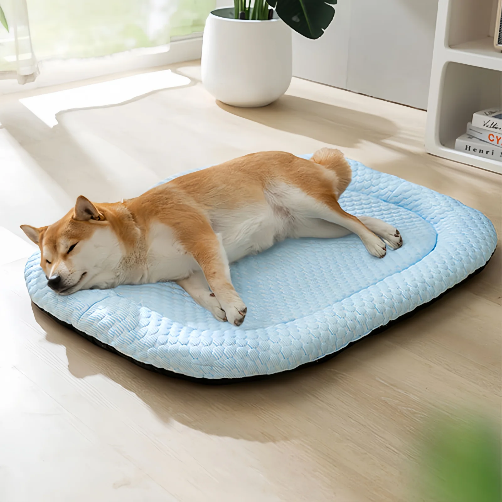 Cama de verano para perros y gatos, cojín para cachorros, nido para dormir para perros pequeños, medianos y grandes, estera fresca de seda helada, perrera para mascotas, cama refrescante - imagen 2