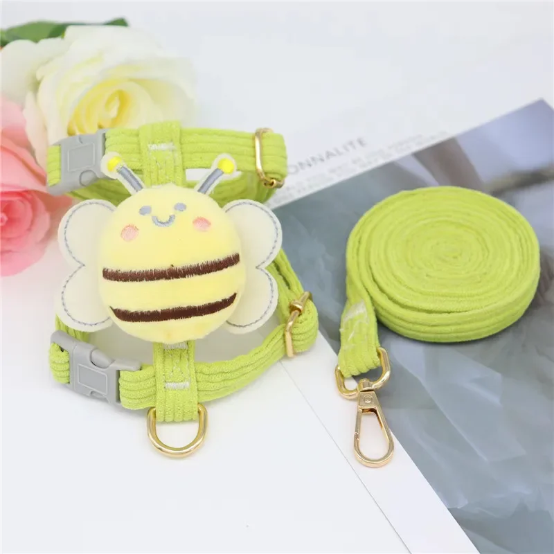Correa para perro con estampado de abeja, Collar, corbata, arnés navideño para mascotas, cuerda de tracción, correa para el pecho para perros y gatos pequeños a medianos - imagen 5