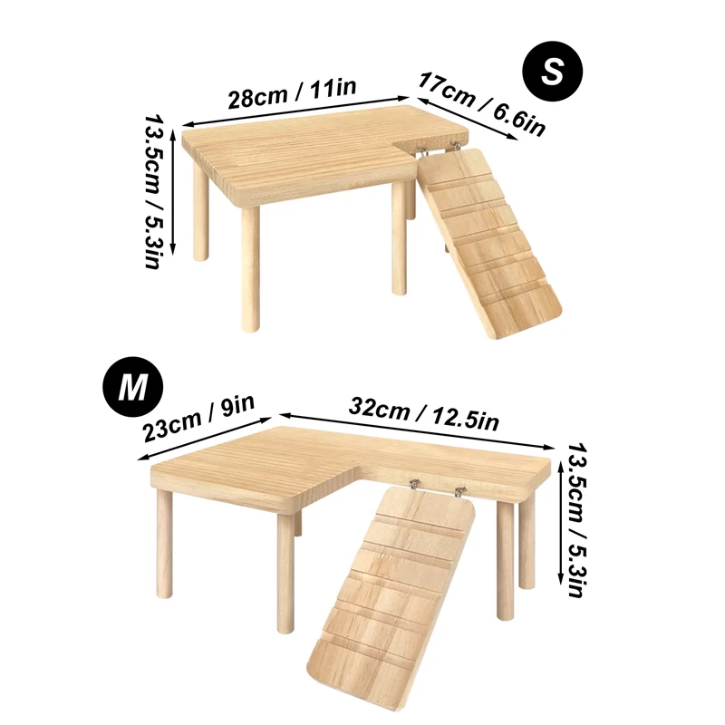 Escalera de madera para hámster, plataforma, tabla de saltar, parque infantil, juguete de escalada para hámster, mascotas pequeñas, escaleras, juguete, jaula para ratones y hámster, accesorios - imagen 2