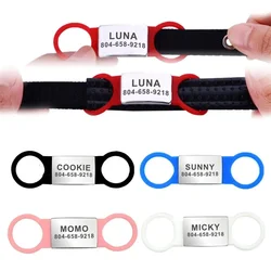 Placa identificativa de acero inoxidable para perro con nombre grabado