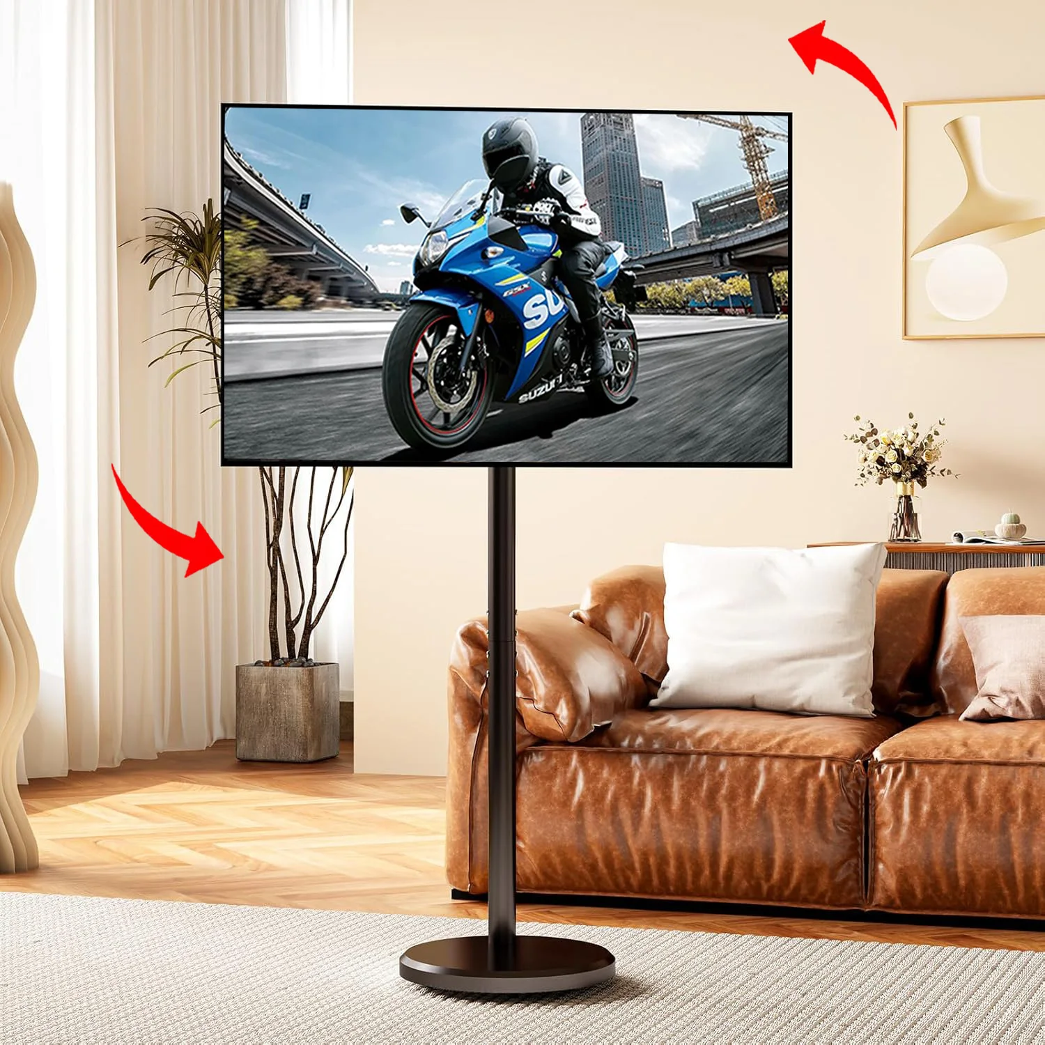 Soporte TV con ruedas portátil para televisores universales estables - imagen 2
