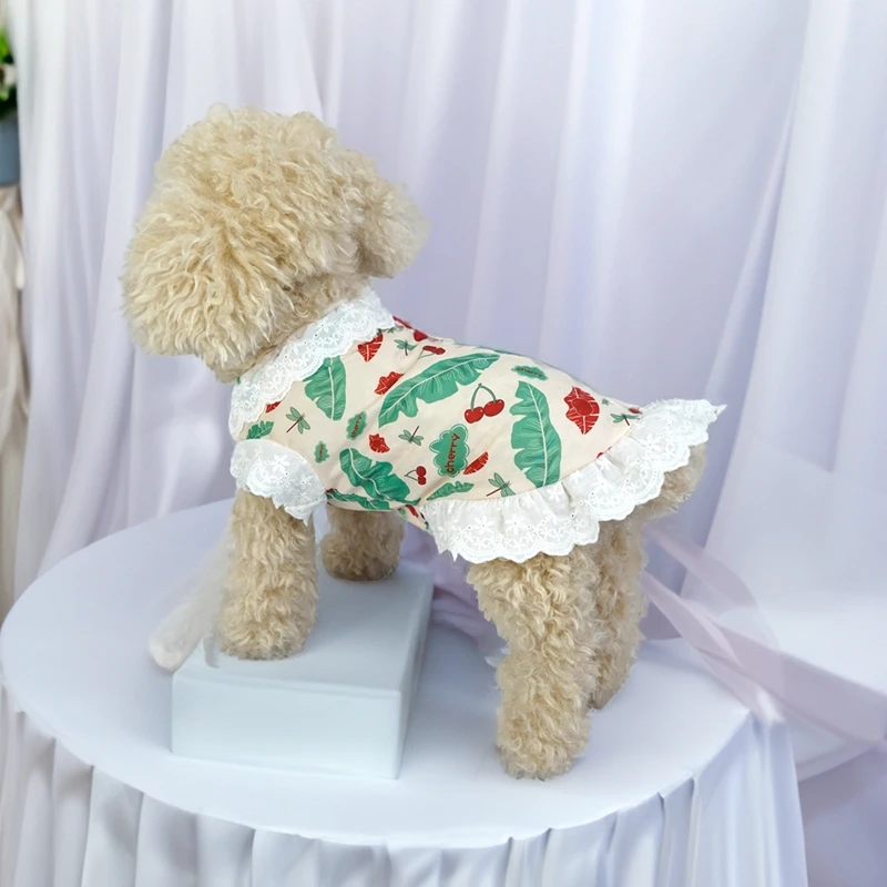 Ropa para mascotas del Día de San Valentín, chaleco con estampado romántico para perros y gatos, ropa transpirable para cachorros y gatos, camiseta para perros pequeños, peluche de Pomerania - imagen 5