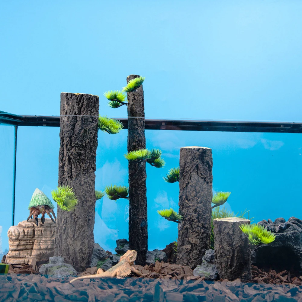 Adornos de acuario de paisaje de bosque tropical, tocón de árbol de madera flotante de simulación aleatoria para acuario, ocultar y decoración, 1 ud. - imagen 2