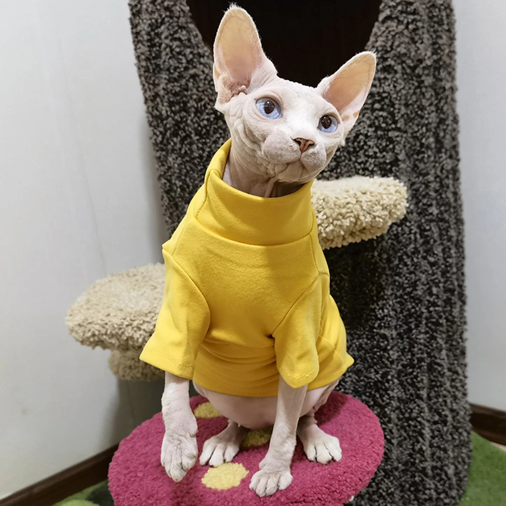 Sudadera con capucha con parte inferior de gato Sphynx, cálida y acogedora, suéter para mascotas para gatos, perros, camisas para gatitos siameses, ropa para mascotas - imagen 4