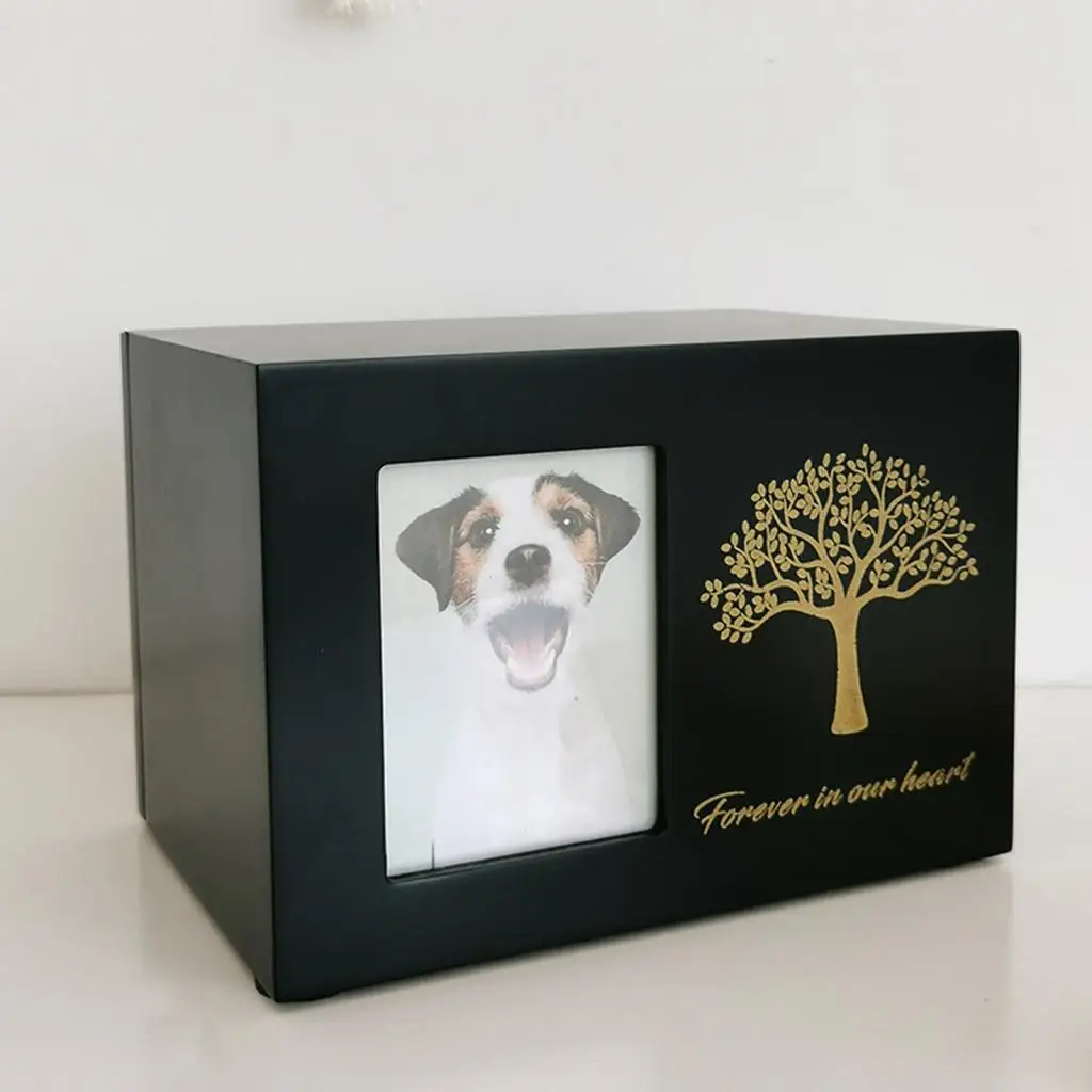 Urna de cremación de madera para mascotas, caja de recuerdos para cenizas de perros y gatos con marco de fotos, estuche de urna conmemorativo para perros, suministros para animales pequeños - imagen 3