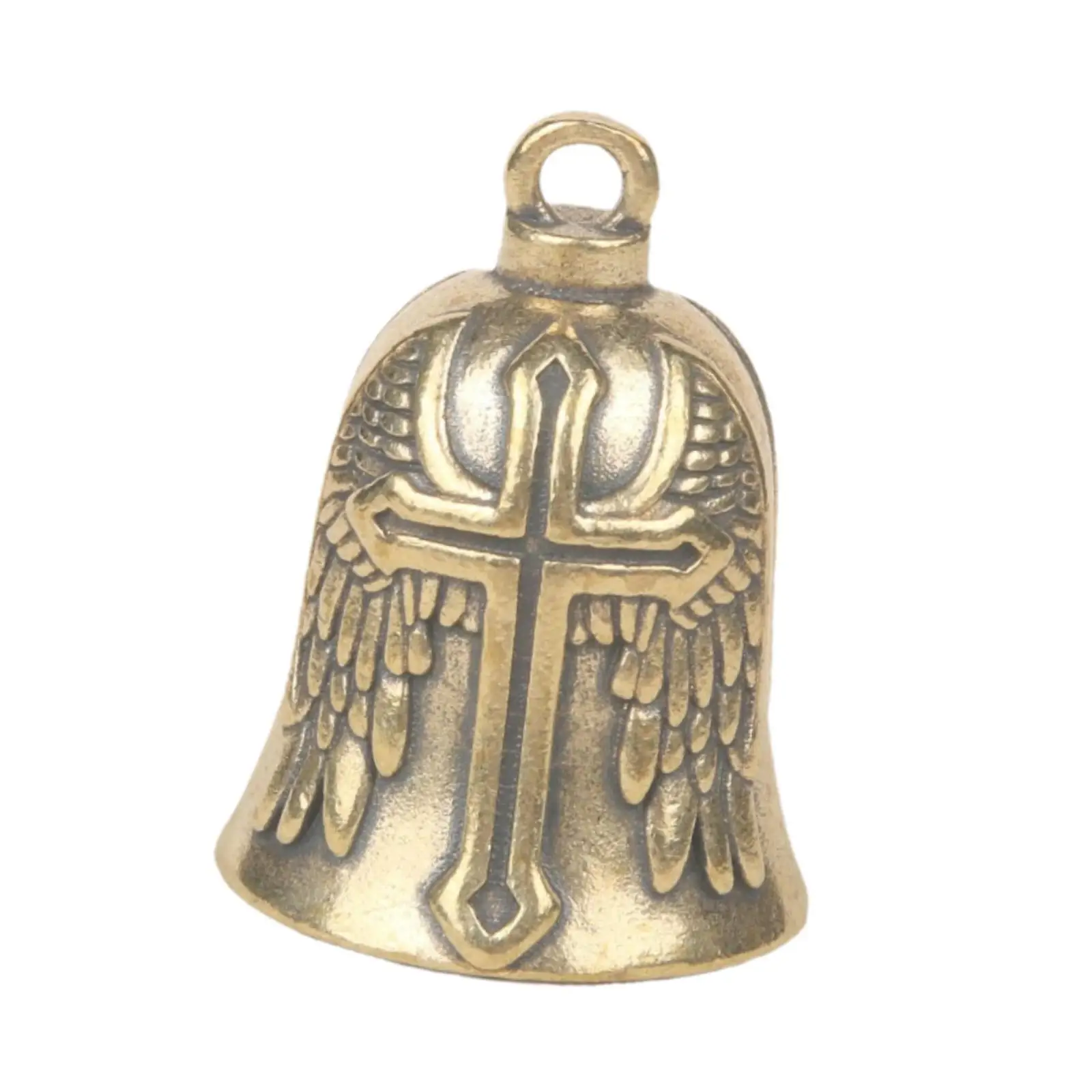 Campana pequeña de latón Vintage, campana colgante de latón, decoración artesanal, bonita, antigua, Vintage para el hogar, coche, restaurante, puerta, vehículo - imagen 3