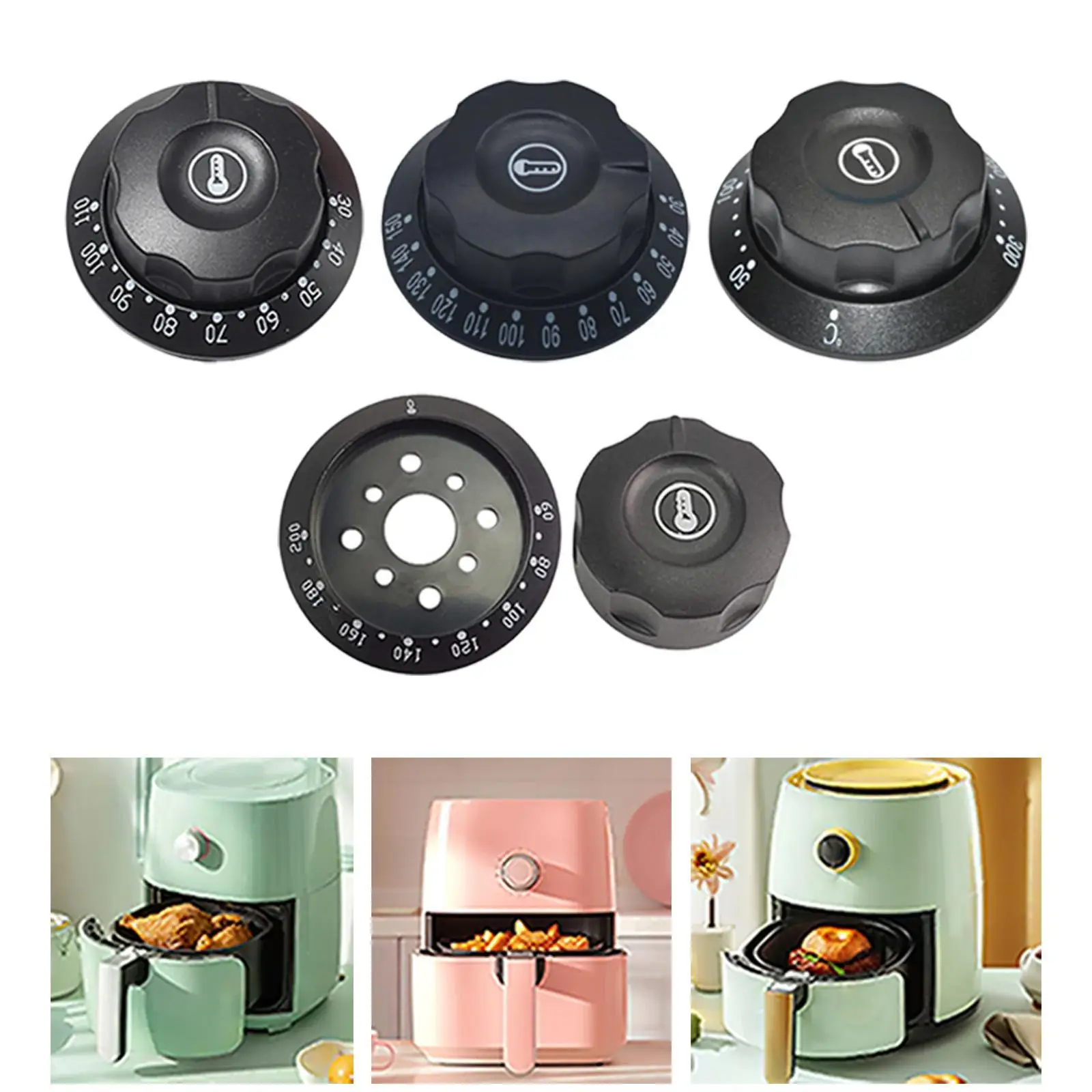 Thermostat Control Knob Electric Oven Temperature Control Knob Professional Heating Switch Fryer Adjustable Temperature Dial