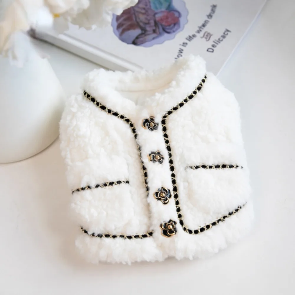 Abrigo corto de felpa para perros pequeños, abrigo de piel para mascotas, ropa de peluche, ropa de Yorkshire maltesa, Otoño e Invierno - imagen 5