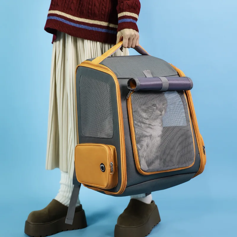Mochila de viaje para gatos transpirable, plegable y gran capacidad - imagen 5