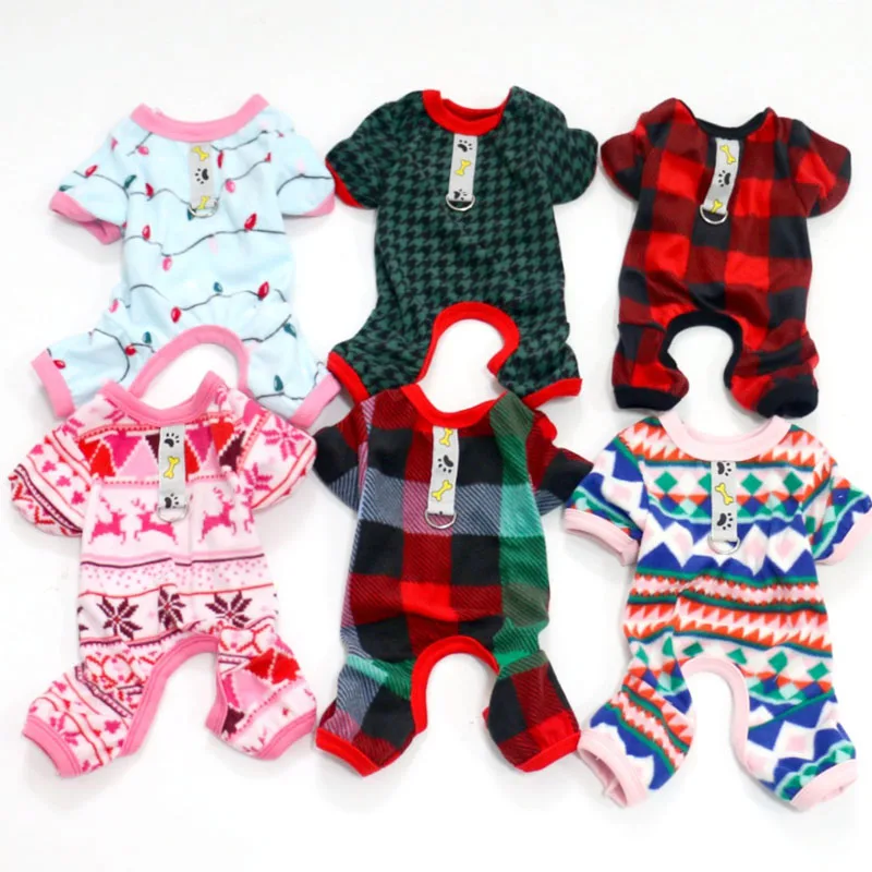 Ropa para perros, pijamas de lana cálidos de invierno, monos para perros pequeños, Chiwawa York Shih Tzu, ropa para mascotas, pijamas con capucha para cachorros, mono