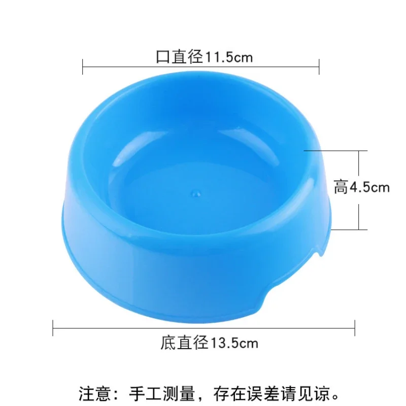 Cuenco de plástico de Color sólido para mascotas, cuenco redondo grueso para perros y gatos, suministros para mascotas, accesorios para perros - imagen 4