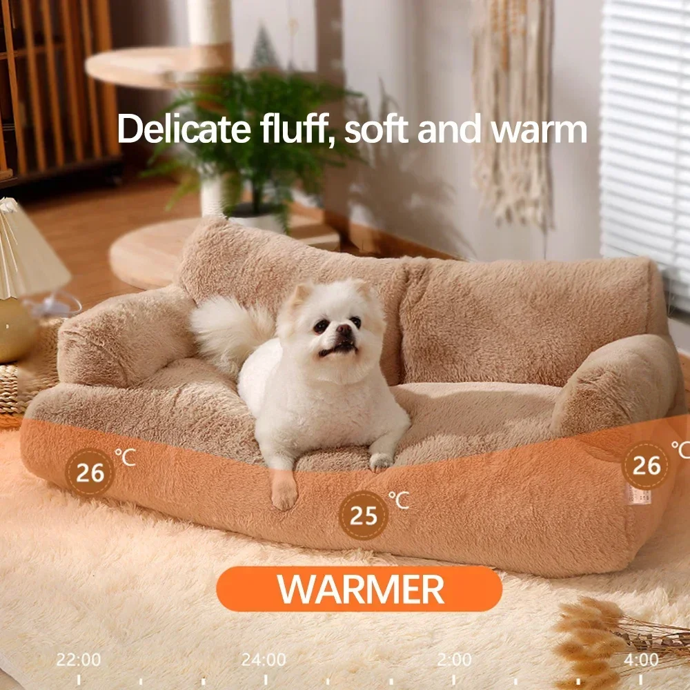 Cama de lujo supersuave y cálida para gatos y perros pequeños, sofá desmontable, lavable, antideslizante, suministros para mascotas - imagen 3