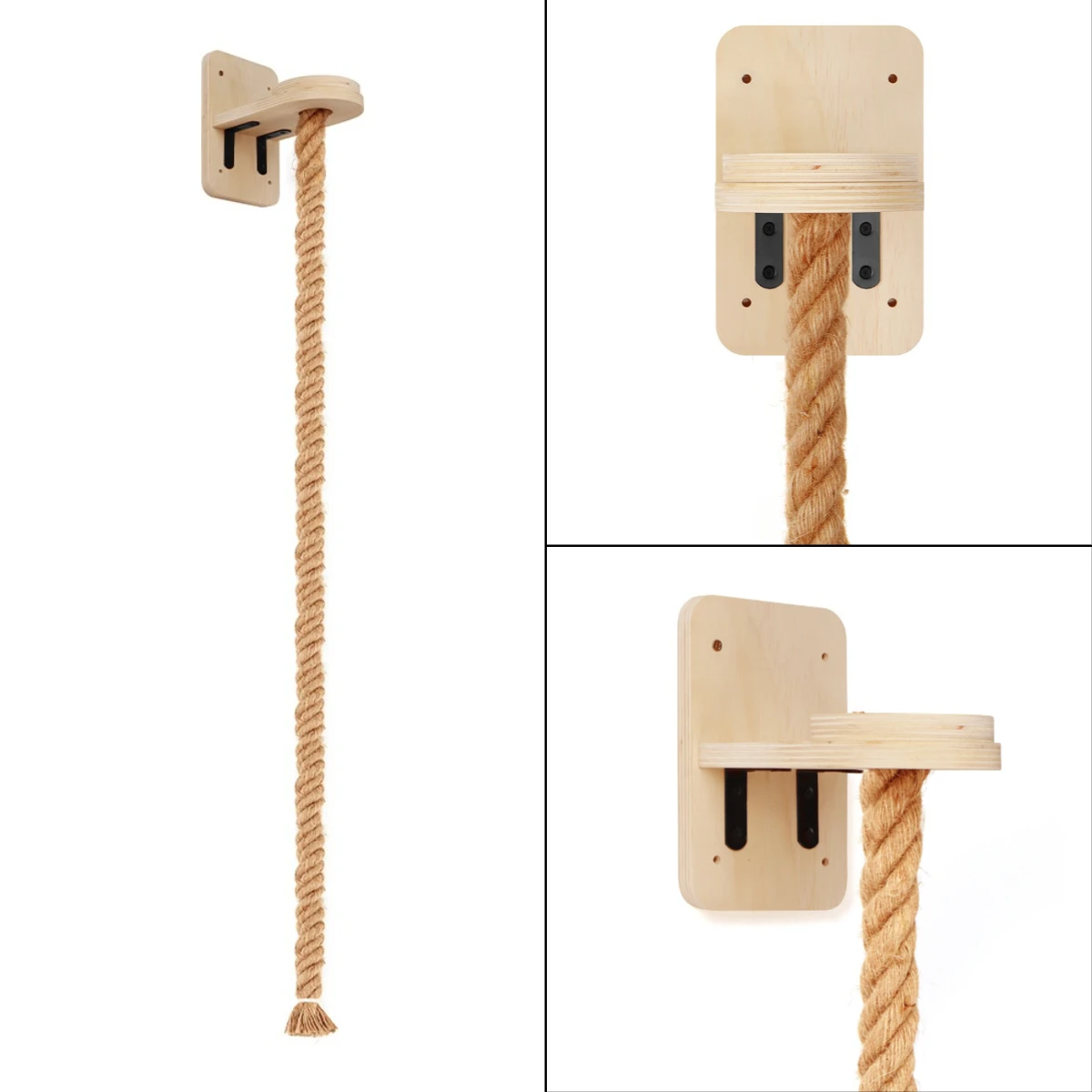 Escalador de cuerda de sisal para gatos montado en la pared con plataforma para rascar Accesorio duradero para actividades de gatos para escalar y rascar gatos - imagen 5