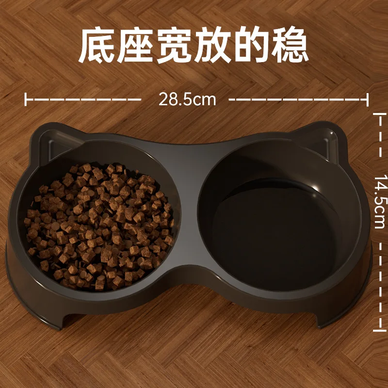 Cuenco de alimentación para Gato, cuenco de comida para perros, cuenco de comida para gatos elevado, cuencos dobles de agua para alimentación, lavabo antigolpes de boca oblicua para perros - imagen 4