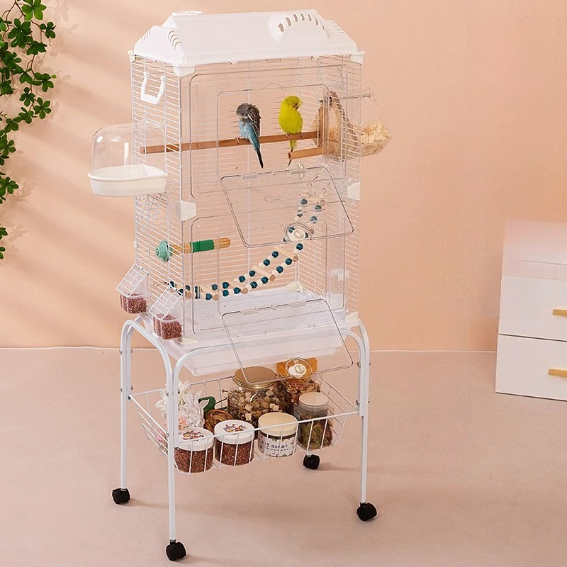 Jaulas de seguridad para pájaros, cerradura para loros, nidos de red de hierro, estante de almacenamiento de juguetes, jaula para loros, casa, nido para accesorios para pájaros, suministros - imagen 4