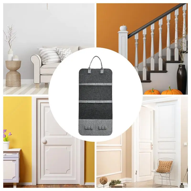 Organizador de juguetes para gatos, bolsa de almacenamiento de pared, contenedor de juguetes para mascotas, soporte de varita Teaser para gatos, ahorro de espacio, bolsa de fieltro - imagen 4