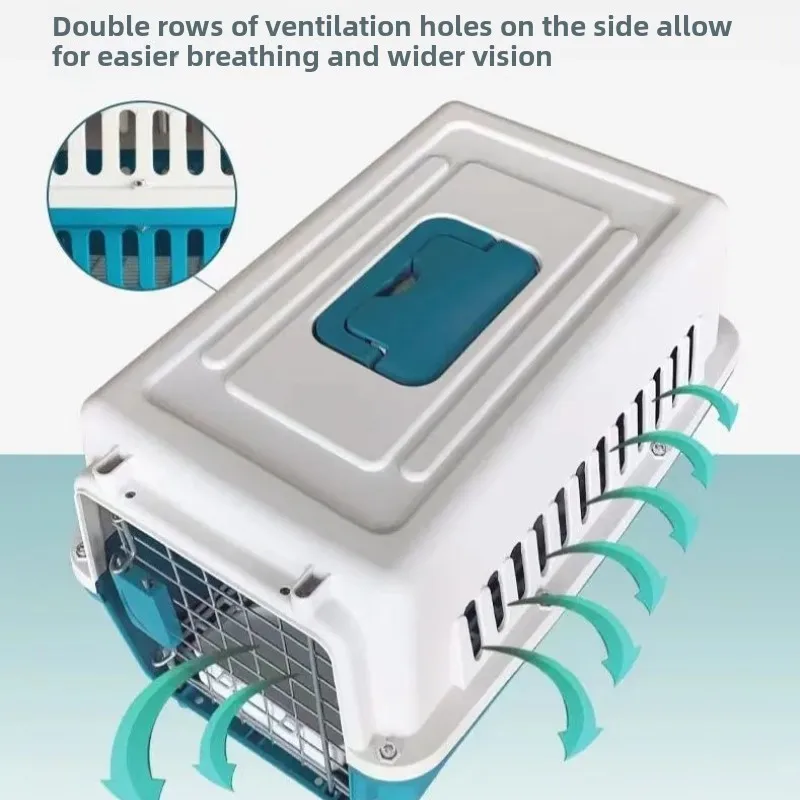 Equipaje de viaje para mascotas, jaula de plástico transpirable para salir, suministros de envío de gran espacio, producto, accesorios portátiles para transportar gatos - imagen 2