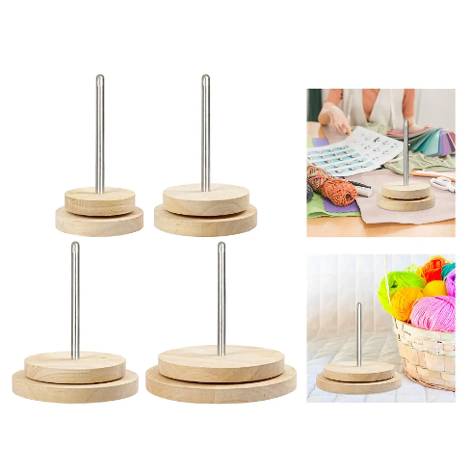 Wooden Yarn Ball Holder Rotating Yarn Ball Dispenser Stand Gift Spindle Sewing Yard Winding Thread Holder for String Balls