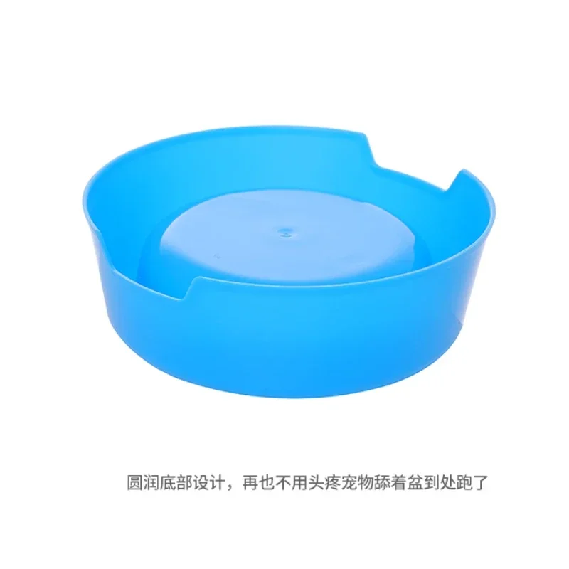 Cuenco de plástico para mascotas de Color sólido, cuenco para perros y gatos, cuenco individual redondo, suministros para mascotas engrosados, accesorios para perros - imagen 5