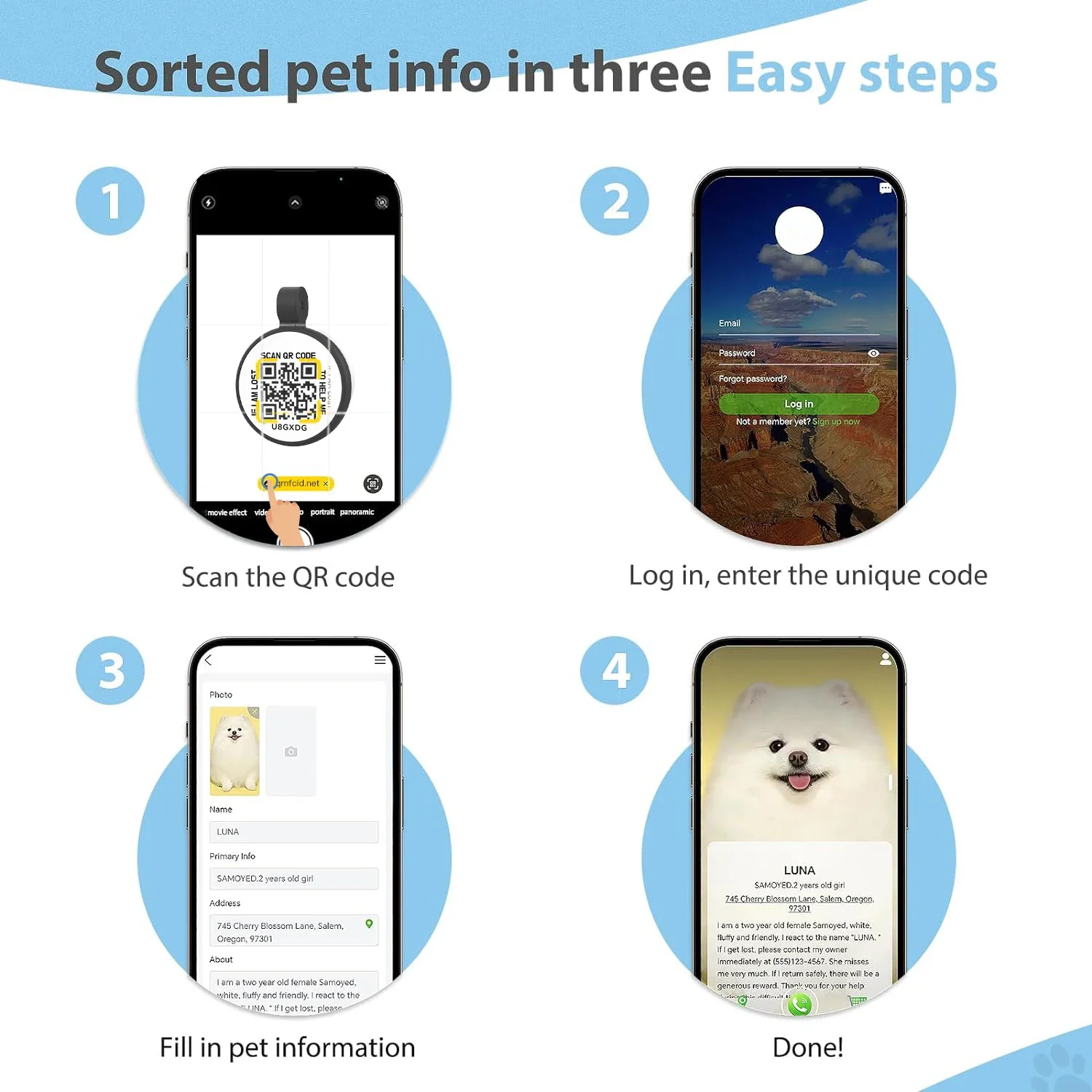 Collar para gatitos con etiqueta inteligente QR, Collar reflectante para gatos con liberación de seguridad con etiqueta de identificación antipérdida de campana y gato, ubicación por correo electrónico para cachorros - imagen 3