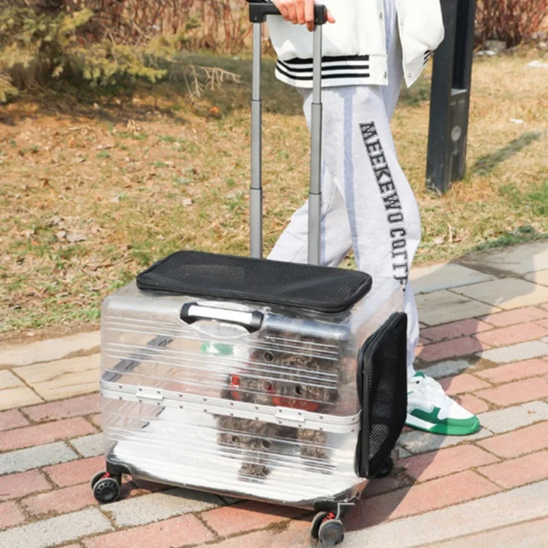 Maleta con ruedas para mascotas de viaje, bolsa de transporte, transportines y cochecitos, expansiones para caminar, accesorios para gatos, mochila para mascotas, producto de viaje - imagen 2
